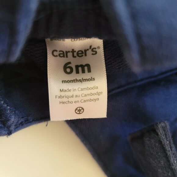 Carters baby girl 6 month navy blue 100% cotton navy blue overall turkey dress - Picture 3 of 5